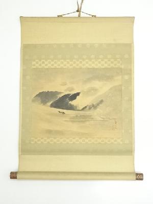 坂本華光筆　千石風景　肉筆紙本掛軸（共箱）